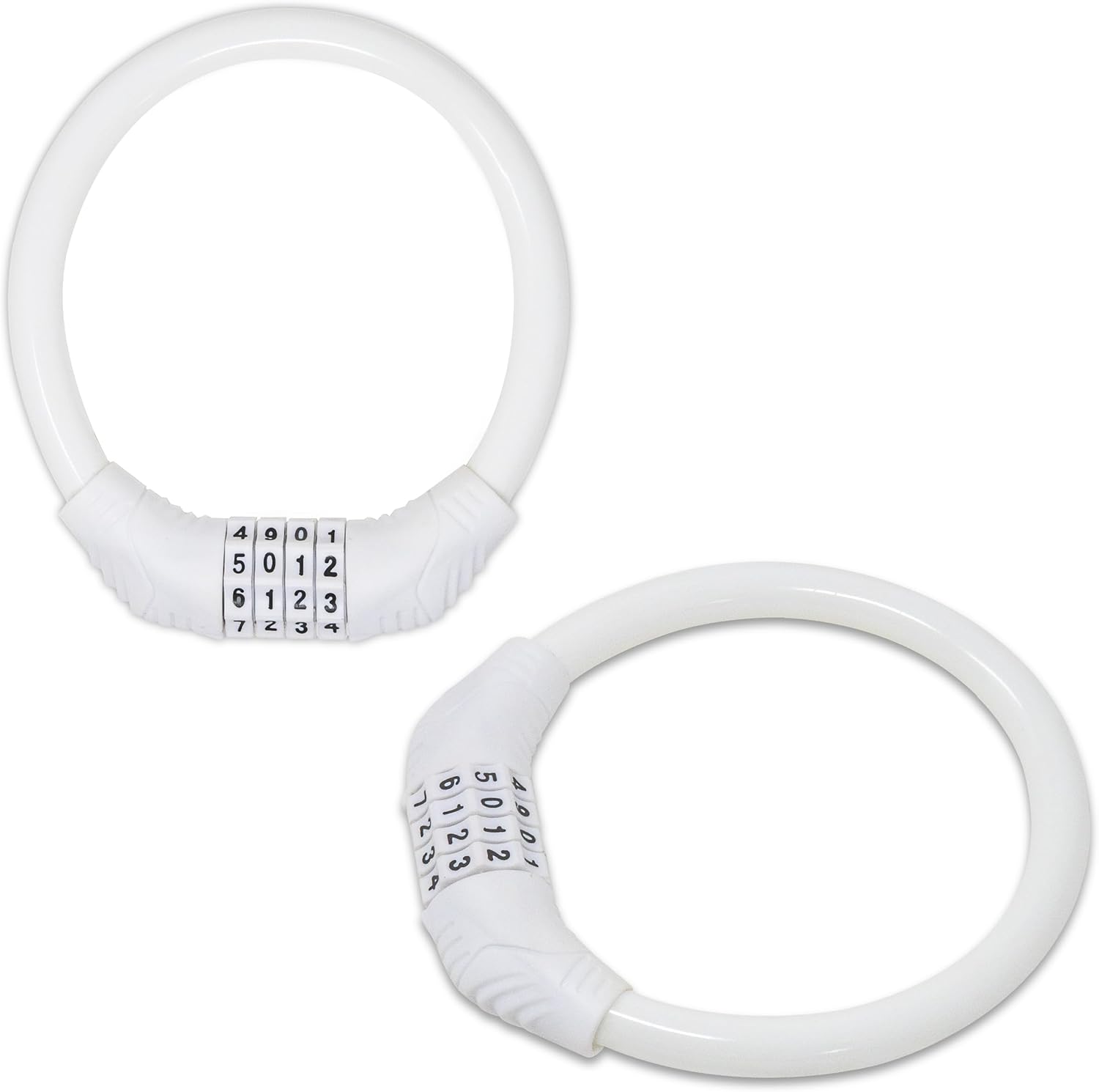 Urban August Original Fridge Lock: Multi-Functional Cable Combination Lock, for French-Door Refrigerators and Cabinets (Small, White - Two Pack)