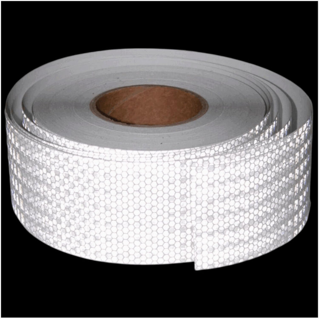 White Reflective Tape Outdoor Waterproof 3 inch Wide, High Visibility Warning Industrial Marking Tape,Safety Stickers (168 feet)