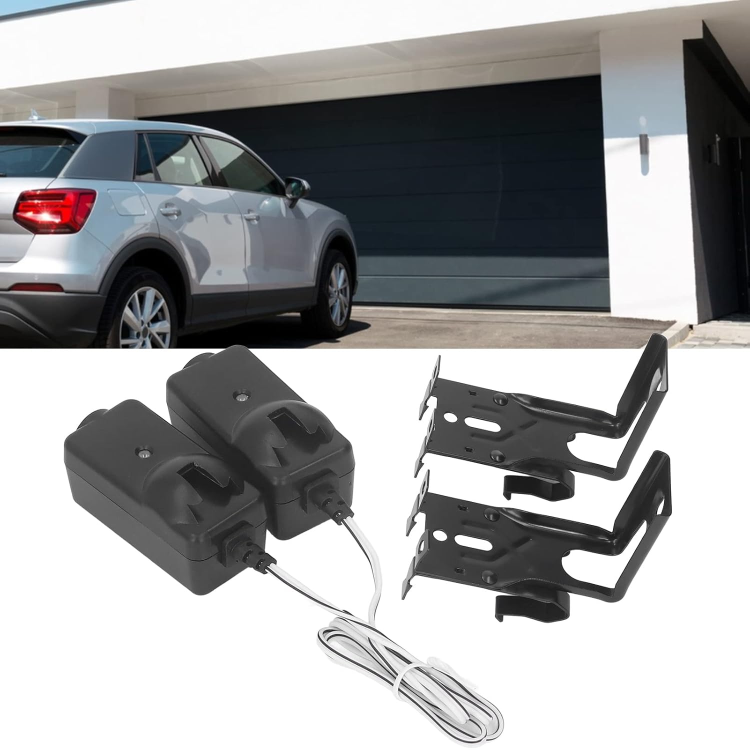 Garage Door Opener Safety Sensor Kit with Brackets Sensors, High Accuracy, Chamberlain, Sears, Raynor,