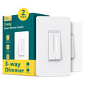 TREATLIFE 3 Way Smart Dimmer Switch 2 Pack, 2 Master 3 Way Dimmable Light Switches, 2.4GHz WiFi Smart Switch Compatible with Alexa and Google Home, Neutral Wire Needed, No Hub Required