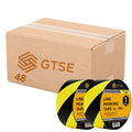 GTSE 2 inch x 108 ft Black/Yellow PVC Vinyl Floor Tape, 48 Rolls, Safety Marking Tape, 6 mil Thick, Suitable for Dance Floors, Gyms, Warehouses, Sports Facilities
