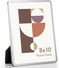Axeman 8x10 Picture Frame-Metal Rounded Corner Frame 8x10, 8''x10''Photo Frame with Tempered Glass,Tabletop and Wall Display, One-Piece 8 By 10 Metal Picture Frame for images, Silver