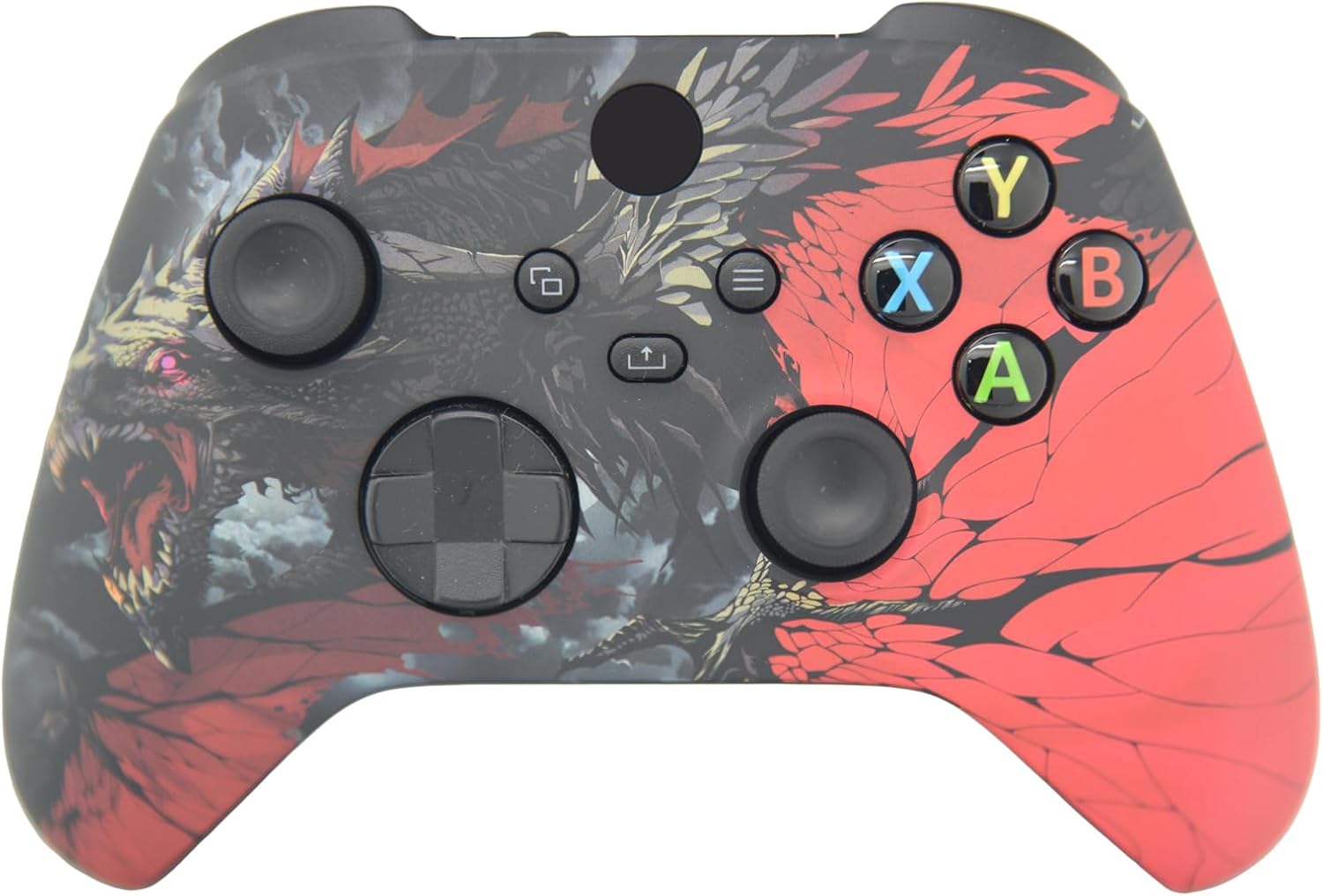 ProControllers LLC Hand Airbrushed Fade Custom Controller Compatible with Xbox Series X/S & Xbox One (Series X/S Black Dragon)