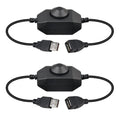 Onite 2-Pack USB Rotary Dimmer Switch with Knob, Current Adjustable Controller for 5V USB LED Strips, Lights, USB Fans (Black)