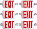 Supreme LED 6 Pack All LED Decorative Red White Exit Sign & Emergency Light Combo with Battery Backup (6 Pack), White/Red