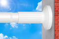 White Tension Curtain Rod 51-165In, Long Adjustable Tension Rods No Drilling for Window or Bathroom, Outdoor Curtain Rods for Patio, Easy to Install, Never Rust, Rod Diameter 1.26 Inches-White