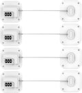 Fridge Refrigerator Lock with Combination, Heavy Duty Lock for Cabinet, Drawers, Closet, Safety Easy Install No Keys Needed (White-4Pack)