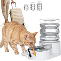 RIZZARI Dog Water Bowl Dispenser: 5L Large Automatic Stainless Steel Gravity Feeder with Specialized Brush and Triple Filter - for Cats with Joint Spine Pain - for Kitchen Bedroom