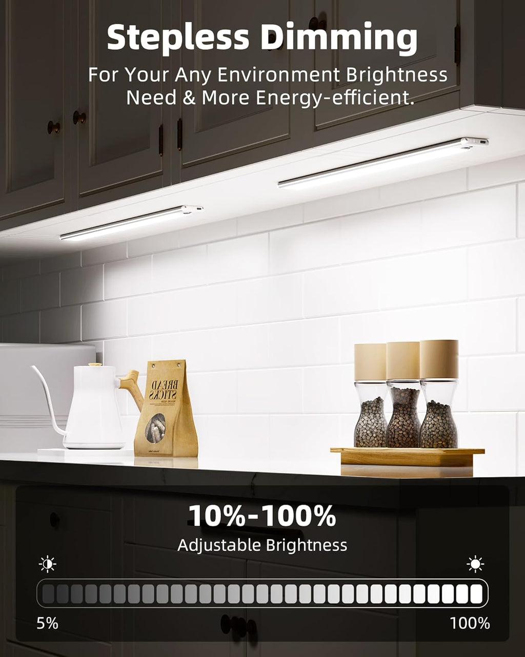 EZVALO Under Cabinet Lights,14.5'' Motion Sensor Light Indoor Dimmable, Super Bright 4000mAh Rechargeable Closet Lights 5700K with Remote Control, Wireless Under Counter Light for Kitchen (6 Pack)
