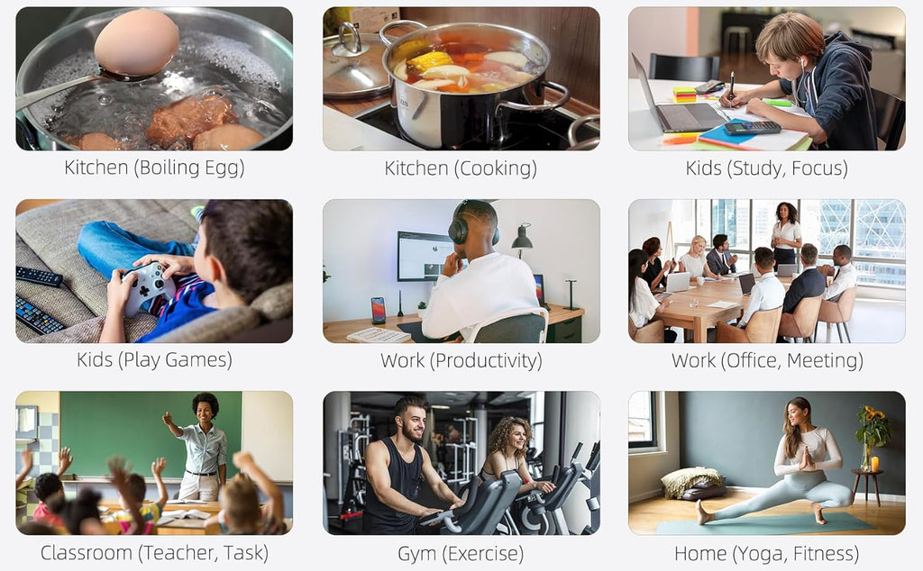 Large LED Digital Timer, Magnetic Countdown Loud Timer for Kitchen Cooking, Classroom Whiteboard, Kids, Toddler, Game, Productivity, Focus, Work, Task, Office, Meeting – Small, Simple, Visual, White