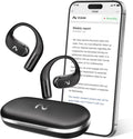 OpenNote AI Voice Recorder – Open Ear Headphones with FlashRecord, Call Recording, Real-Time Transcription, Translation, AI Assistant, for Students, Professionals & Interview Recording, Black