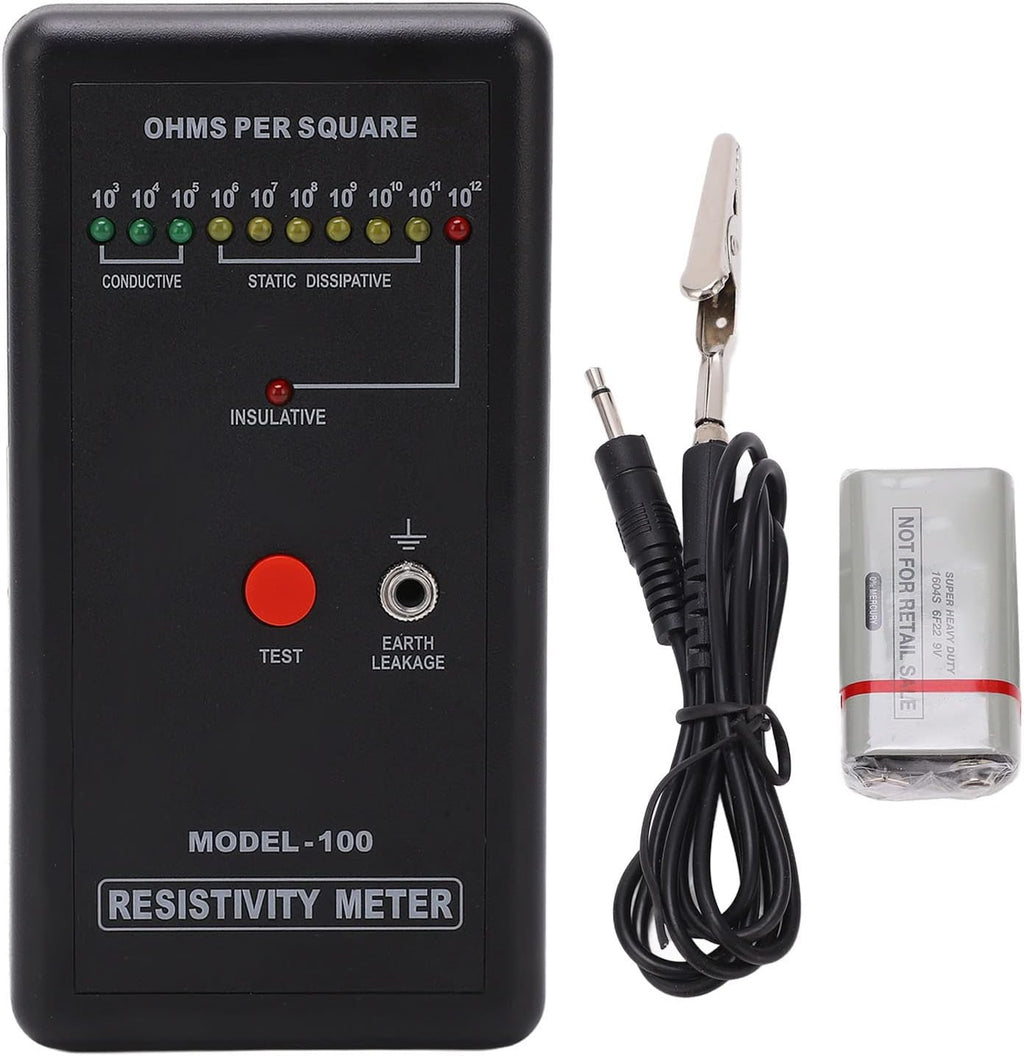 Digital Static Electricity Tester - Precise Measuring Instrument Electrostatic Analyzer Self Calibration Resistivity Tester
