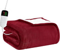 BOMOVA Heated Electric Throw Blanket - 50" x 60" Heating Blanket with 10 Heating Levels & 8 Hours Auto Off, Warm Flannel Blanket, Christmas Birthday Gifts for Women