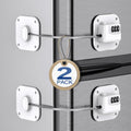 Fridge Refrigerator Lock with Combination, Heavy Duty Lock for Cabinet, Drawers, Closet, Safety Easy Install No Keys Needed (White-2Pack)