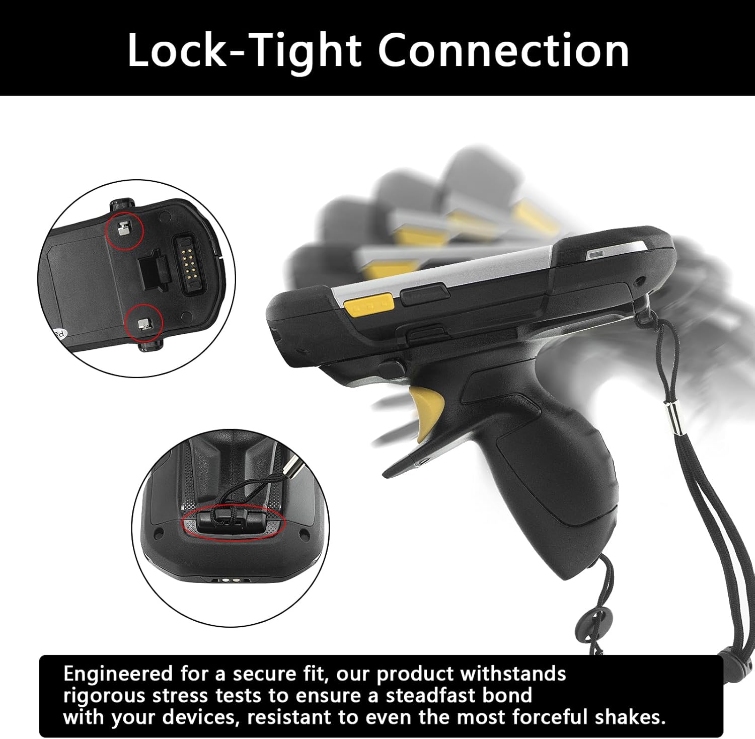 Trigger Handle for Zebra Symbol TC70 TC72 TC75 TC77 TC70x TC75x Handheld Barcode Scanner Mobile Computer - P/N: TRG-TC7X-SNP1-02 TRG-TC7X-SNP1-01 Secure Snap-On Design