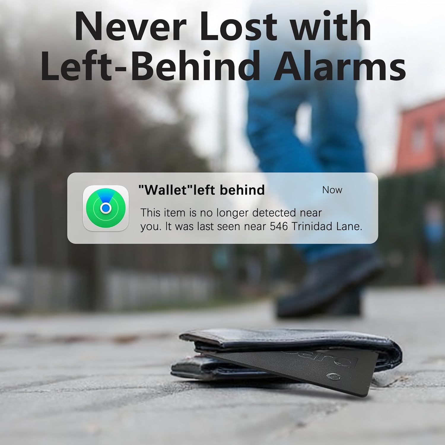 Wallet Tracker (Both iOS and Android) IP68 Bluetooth Smart Finder Card GPS Tracker for Bags Passport Works with Apple Find My (Apple MFi Certified) & Google Find My Device - Over 5 Year Battery Life