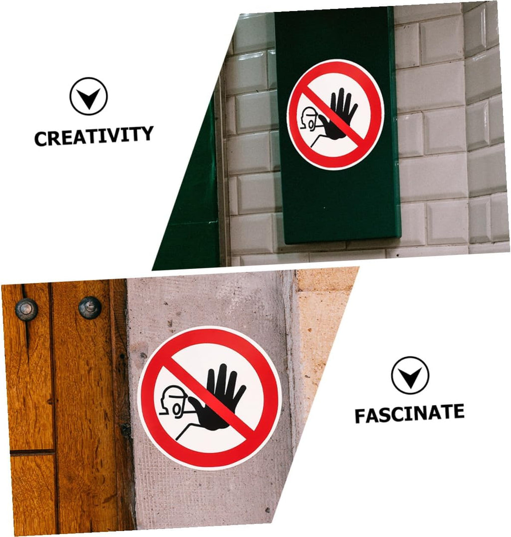 5pcs No Admittance Warning Signs Self-Adhesive Safety Decals Caution Stickers for Factories Construction Sites and Hazardous Areas Vinyl