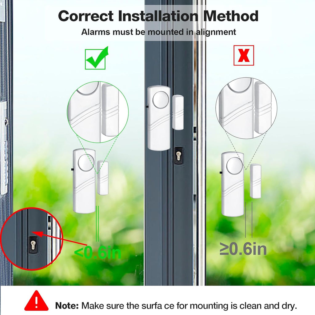Security Door Window Alarm, 90DB Wireless Sensor Door Window Burglar Alarm, Door Alarms for Kids Safety, Easy Installation Doorbell Alarms for Office House Window Pool (16 Pack)