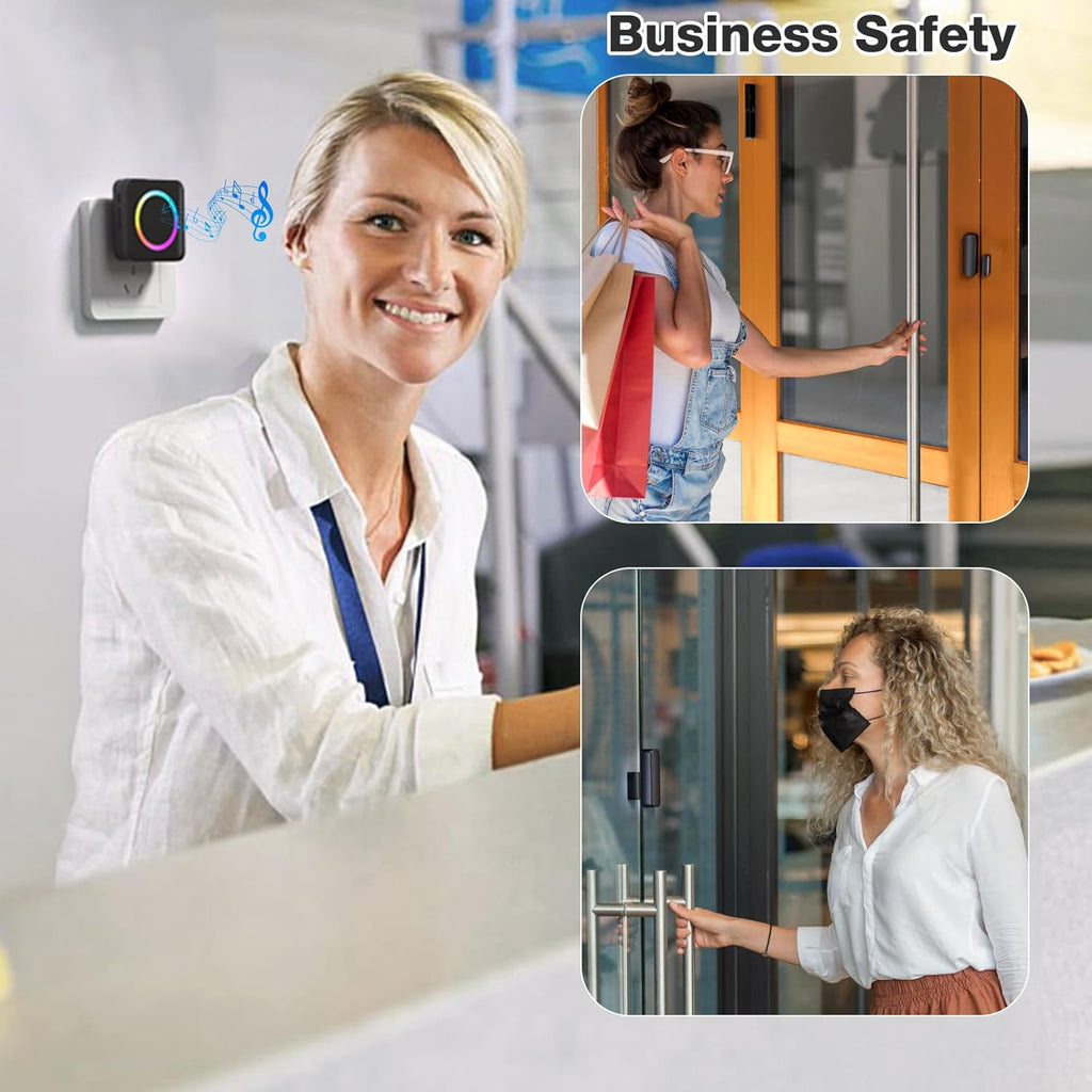 Door Chime, Satisure Wireless Door Sensor Chime When Door Opens, Door Alarms for Kids Safety for Door Window Security/Store/Business/Home/Hearing Impaired