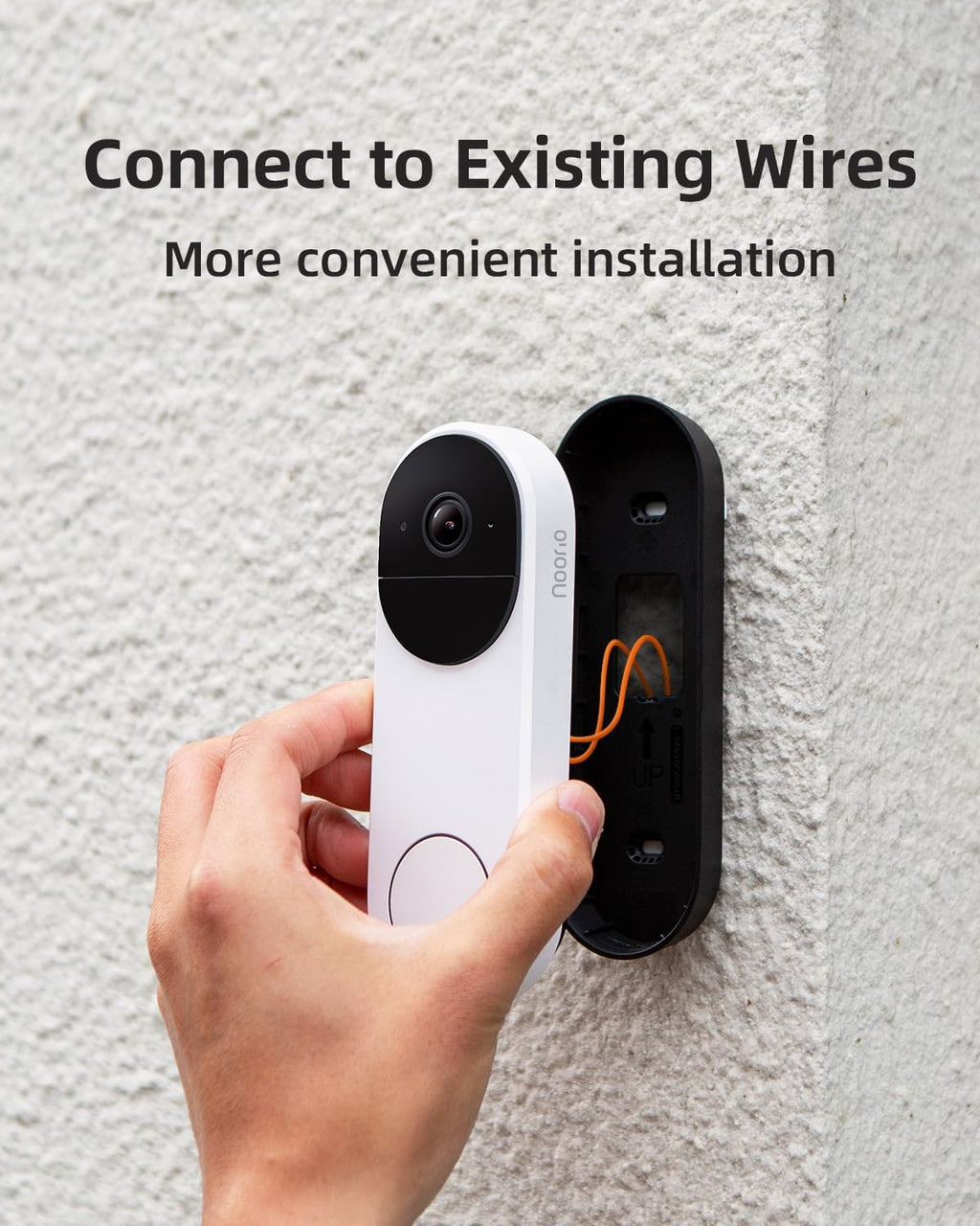 Noorio 3K Smart Video Doorbell Wireless, 5MP Battery-Powered Security Camera with Chime, 180-Day Battery Life, AI Package/Human Detection, 2-Way Talk, No Monthly Fee, Compatible with Alexa