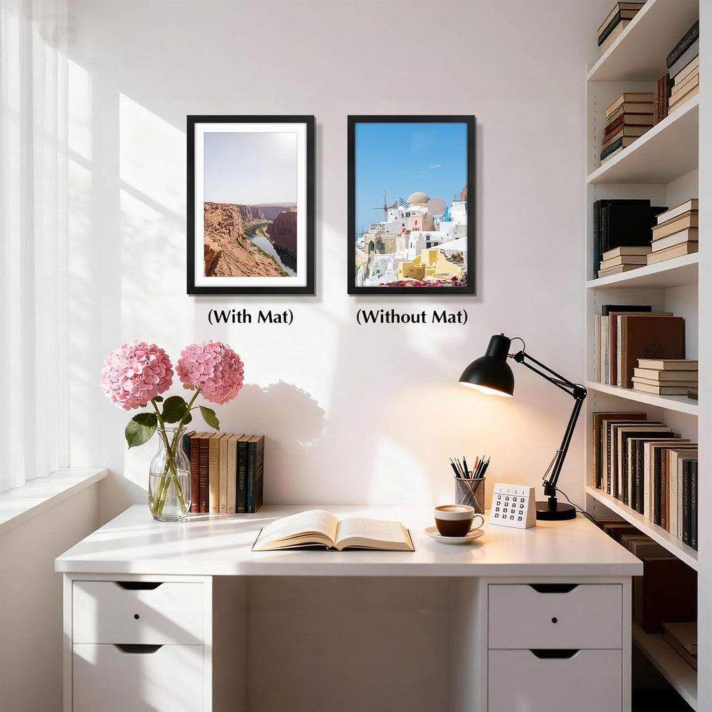 Golden State Art, 13x19 Picture Frame With Mat for 11x17 - High Definition Glass Wall Mounting Horizontal Vertical Display (Black, 1 Pack)
