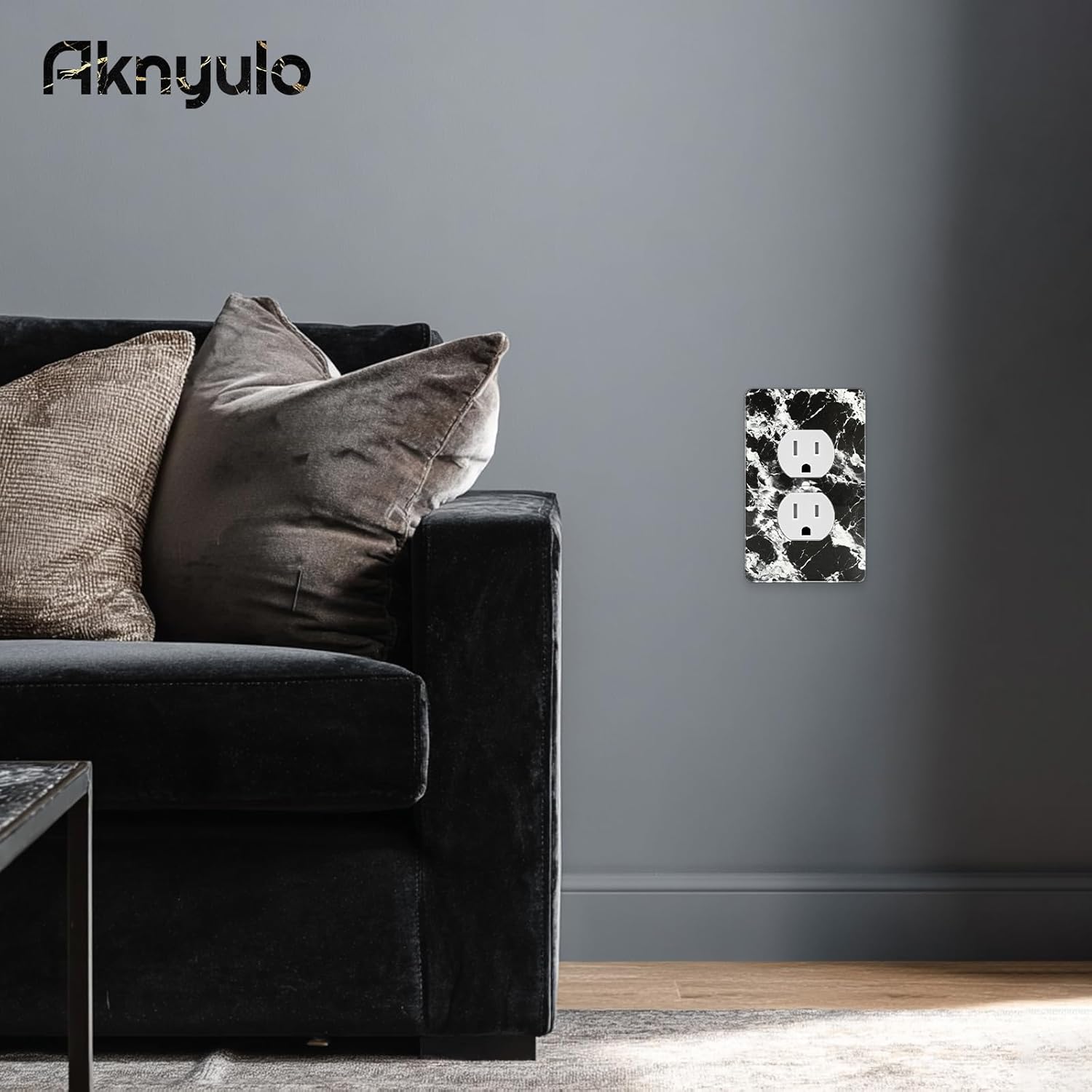 Black White Marble Pattern Acrylic Outlet Covers Light Switch Plate Decorative Wall Plate Light Switch Plate Cover Double Hole Outlet Plate Cover