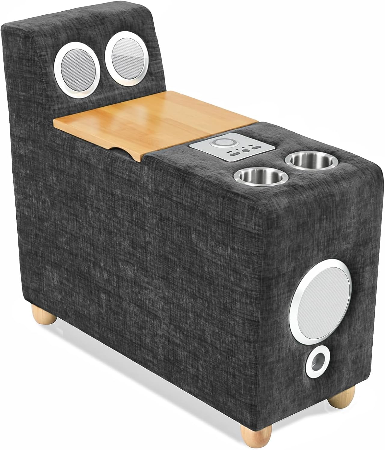 Brelice Modular Sofa Console with Wireless Charging & Bluetooth Speaker - All-in-One Armrest Organizer with Wired Charging, Storage Tray, Volume Control for Sectional Couch, Living Room