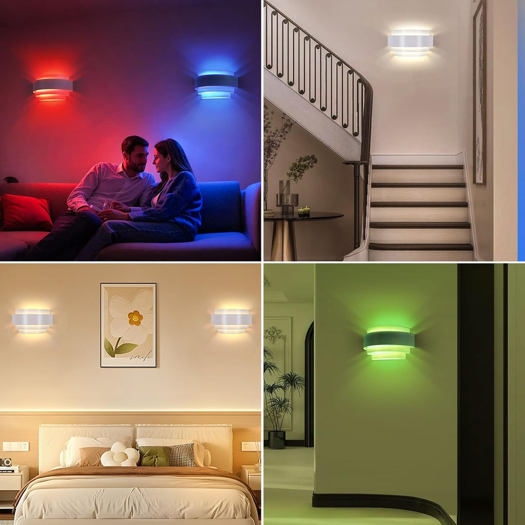 Lightess Battery Operated Wall Sconces with Remote Control, Dimmable Sconce Wall Light, Indoor Cordless Wall Lamp with Rechargable Bulb for Living Room Bedroom, White