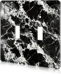 Black White Marble Pattern Acrylic Wall Plate Cover Switch Plate Covers Cover Light Switch Cover Switch Cover Decorative Double Gang Toggle Outlet Covers Switch Cover