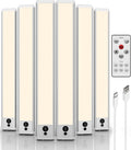 EZVALO Under Cabinet Lights,14.5'' Motion Sensor Light Indoor Dimmable, 4000mAh Rechargeable Closet Lights 3500K with Remote Control, Wireless Under Counter Light for Kitchen,Cabinet (Warm-6Pack)