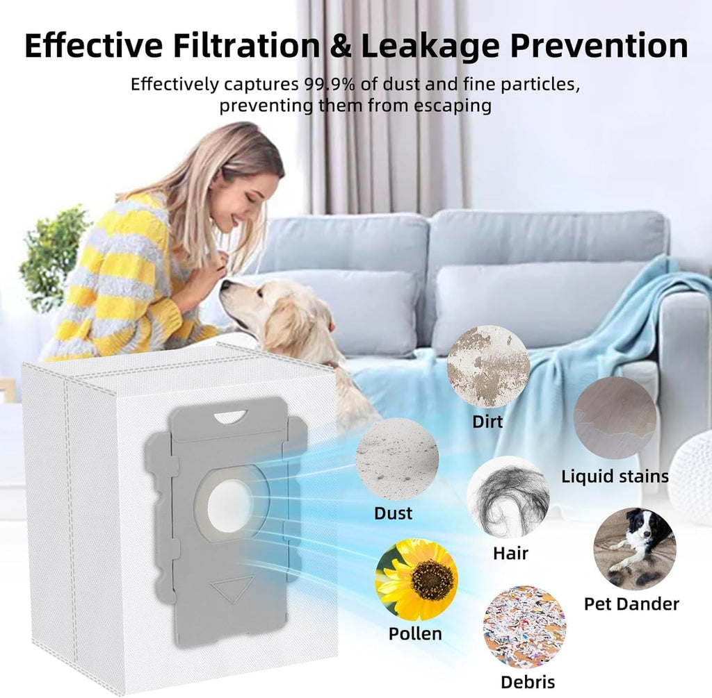 14 Pack Replacement Vacuum Bags Compatible with iRobot Roombai7, i7+, i8+, i3+, i4+, i5+ i6, i6+, j5, j5+, j6+, j7, j7+, j8+, j9, j9+, s9, s9+, i &s& j Series Clean Base Automatic Dirt Disposal Bags