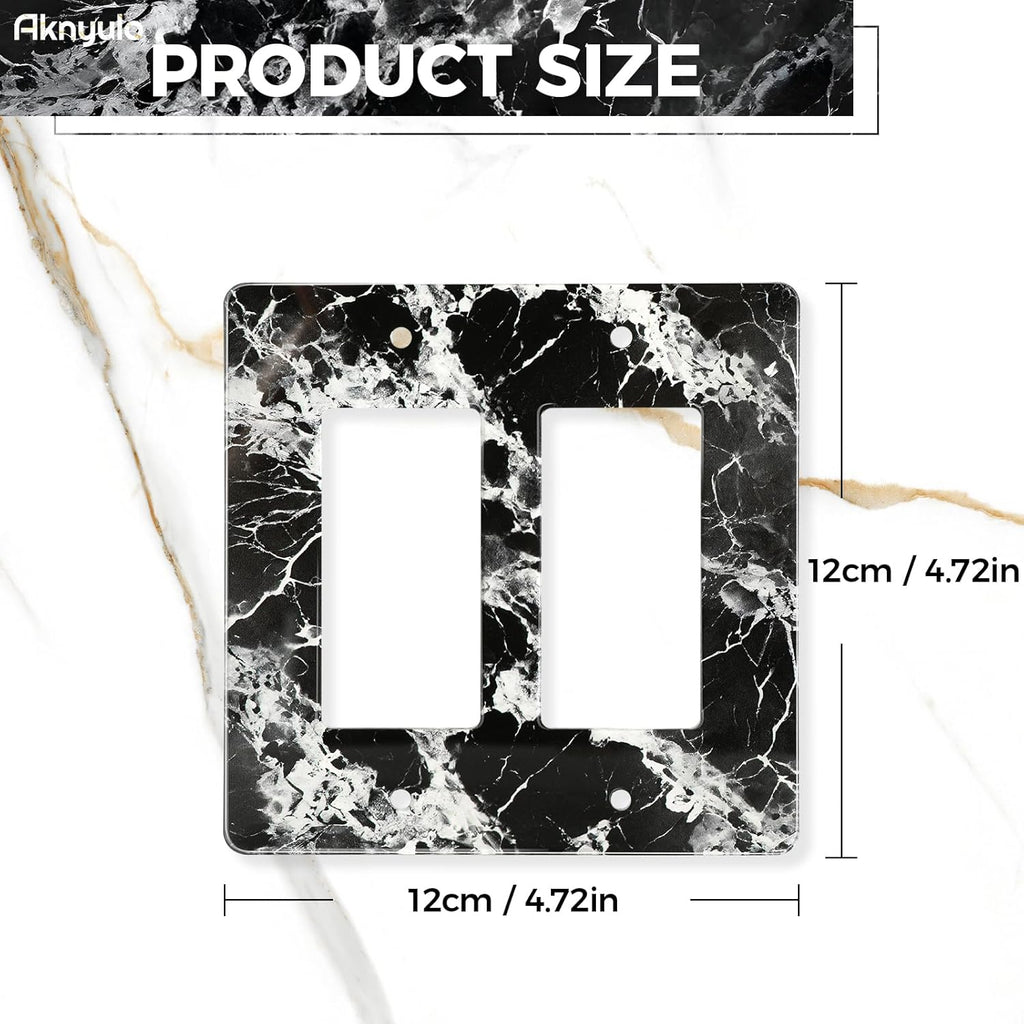 Black White Marble Pattern Acrylic Wall Plate Cover Switch Plate Covers Cover Light Switch Cover Switch Cover Decorative Electrical Outlet Cover Plates Outlet Covers Switch Cover 2 Gang