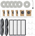 24Pcs Replacement Parts for Dreame L10s Ultra/L10 Ultra Vacuum Cleaner Accessories Kit, 2 Main Brush, 4 HEPA Filters, 6 Mop Pads, 6 Dust Bags, 6 Side Brushes [Not for L10s Pro Ultra Heat]
