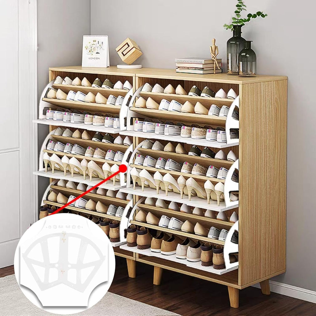 Shoe Rack Hinges, 2 Layers Shoes Drawer Cabinet Hinges Flip Frames Shoes Hollowed Home Furniture Cabinet Hinge Flip Plate Frame Turning Rack Replacement Fittings