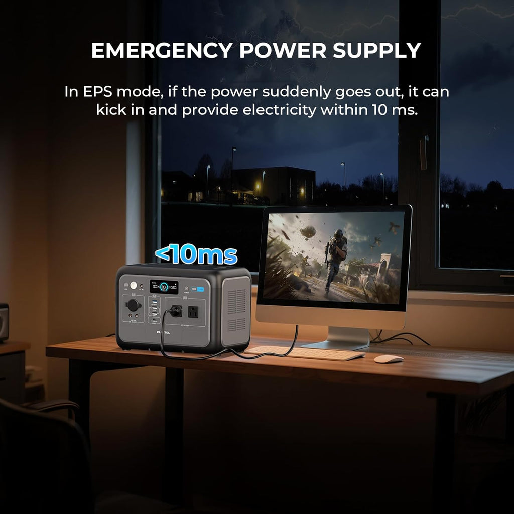 OUKITEL P800 800W Portable Power Station with 100W Solar Panel, 512Wh Solar Generator 1 Hour Fast Charging LiFePO4 Battery Emergency for Home Backup Camping RVs
