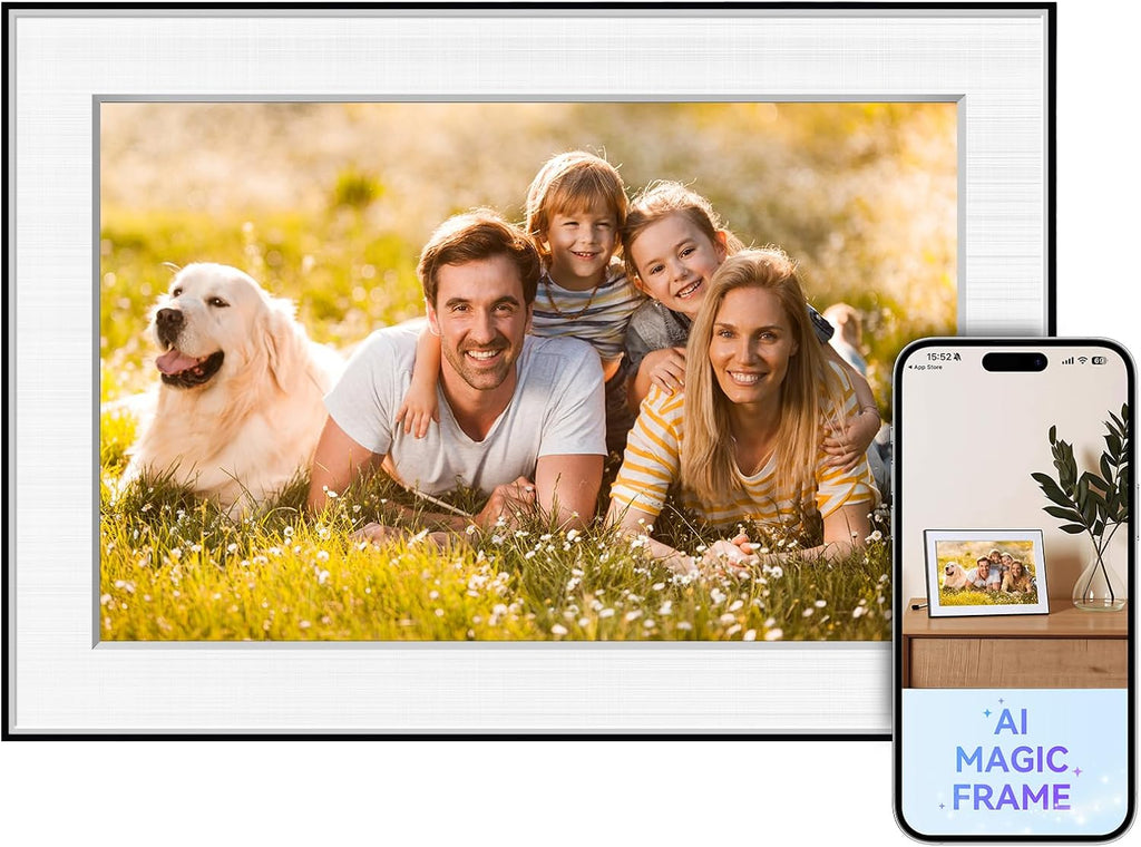 Digital Picture Frame - 10.1" HD Display AI Magic Frame, Touch Screen Digital Photo Frame with Easy Setup, Unlimited Cloud Storage, Gifts for Parents and Grandparents