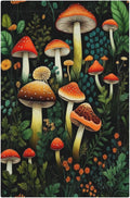 Decorative Light Switch Plate Covers Boho Red Mushroom Green Leaf Plants Floral 1 Gang No Device Switch Cover Plate Single Blank Wall Plate Switchplate Electrical Faceplate