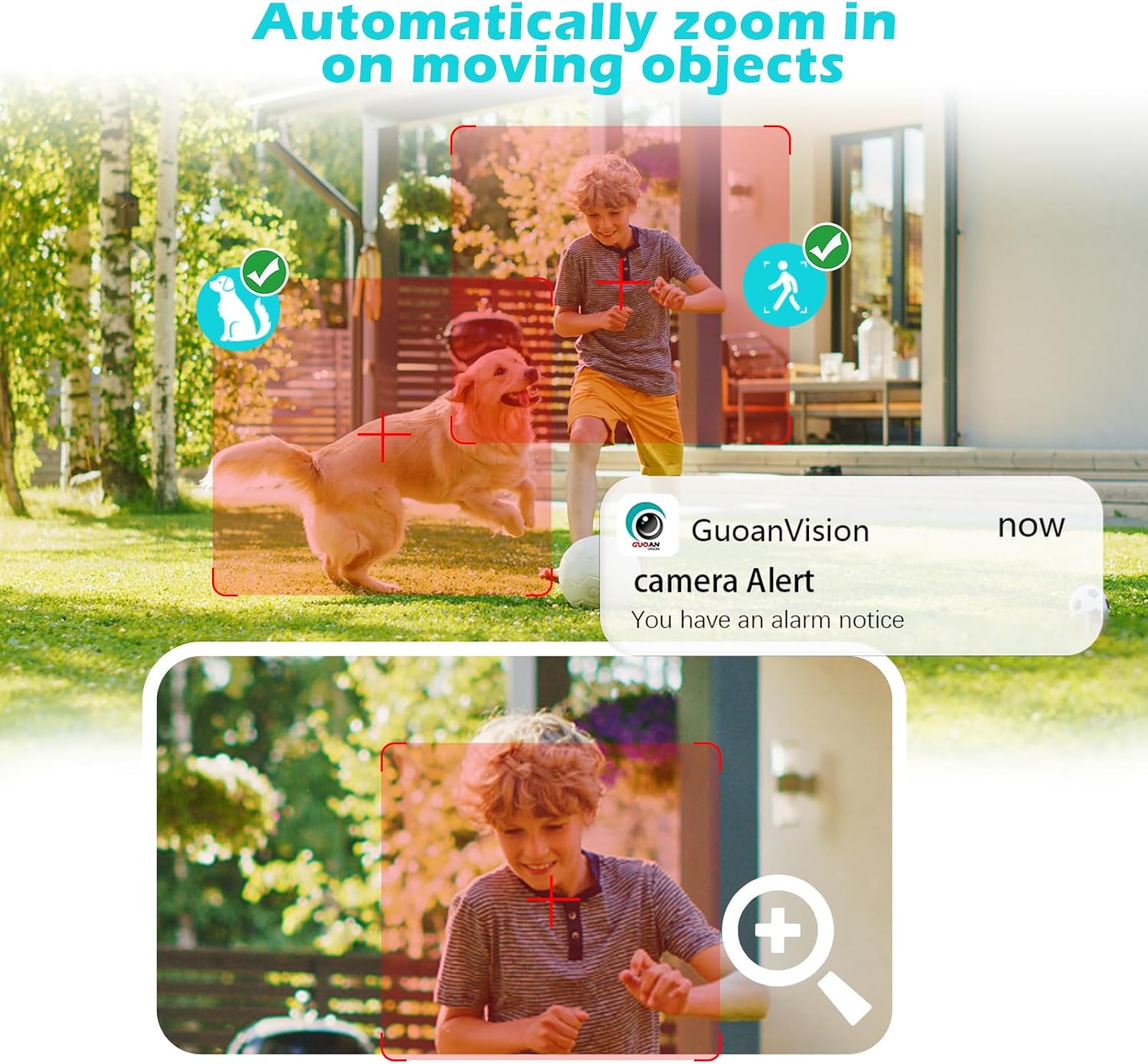 5G Outdoor/Indoor Camera for Home Security, 2K Baby Monitor Cameras for Bedroom/Elder/Dog/Pet Security Camera,3X Zoom, IP66 Waterproof,Night Vision, Two-Way Talk, SD/Cloud-2Pack