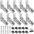 10Pack Cabinet Lock with Keys, 1-1/2" RV Storage Locks Keyed Alike, RV Locks for Storage Door, Camper Toolbox RV Cam Locks with Manual (Chrome - 10 Pack, 1-1/2 Inch)