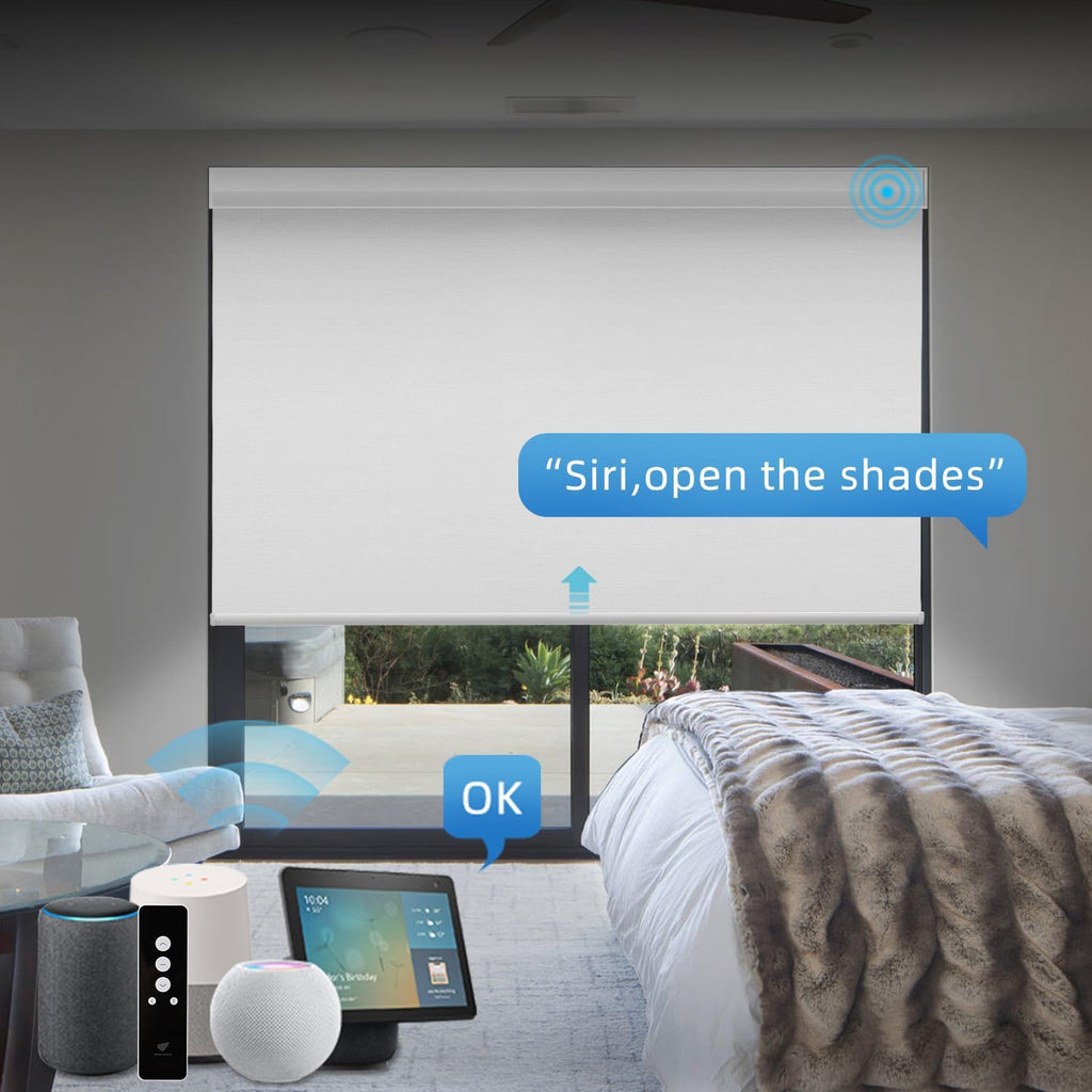 SmartWings Fabric Samples for Motorized Blackout Shades Blinds Fabric Sample (30 Colors), Custom Size, Rechargeable Battery, Works with Matter/Apple HomeKit, Alexa, Thread/Zigbee, Remote Optional