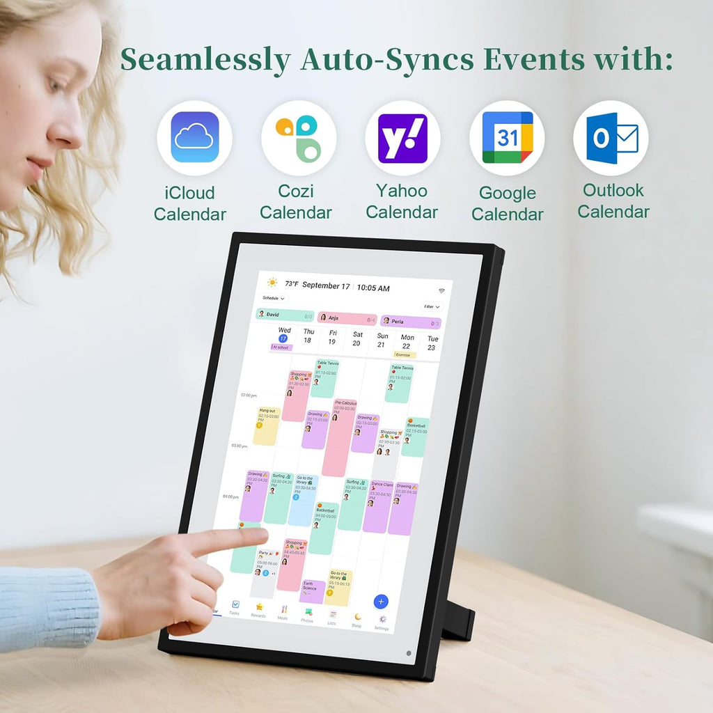 Smart Digital Calendar, 10.1" HD Smart Touch Screen Home Interactive Electron Calender WiFi Planner,Meal Schedule, Duty Chart,Achievement Rewards- Built-in Digital Photo Frame Function