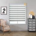 Motorized Blinds with Remote, Cordless Automatic Zebra Shades, Smart Blind for Windows, Grey, 27 x 72