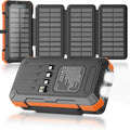 Solar Charger Power Bank 49800mAh with 4 Built-in Cables & 4 Foldable Panels, PD22.5W Fast Portable Phone Charger, External Battery Pack with USB-C in/Output & Flashlight for Outdoor Camping
