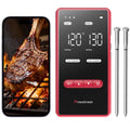 X Pro Wireless Meat Thermometer with Dual Wi-Fi & Bluetooth, Digital Meat Thermometer with 2 Probes & LED Display Base, 6 Built-in Sensors, IP69 Waterproof, for Grills, Ovens, Smokers & BBQs