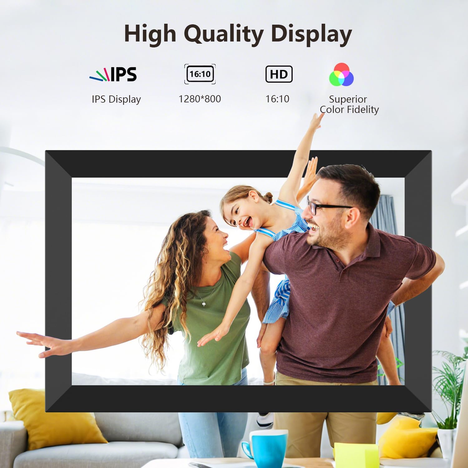 SSAWIFIFRAME Digital Photo Frame 10.1 inch WiFi Digital Picture Frame IPS Touch Screen 32GB Storage Auto-Rotate Easy Setup to Share Photos & Videos via SSA WiFi Frame App from Anywhere