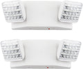 LIT-PaTH LED Emergency Lighting Fixtures with 2 LED Heads and Back Up Batteries- US Standard Exit Light, UL 924 and CEC Qualified, 120/277 Voltage, 2-Pack