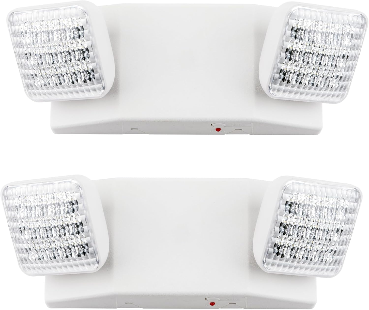 LIT-PaTH LED Emergency Lighting Fixtures with 2 LED Heads and Back Up Batteries- US Standard Exit Light, UL 924 and CEC Qualified, 120/277 Voltage, 2-Pack