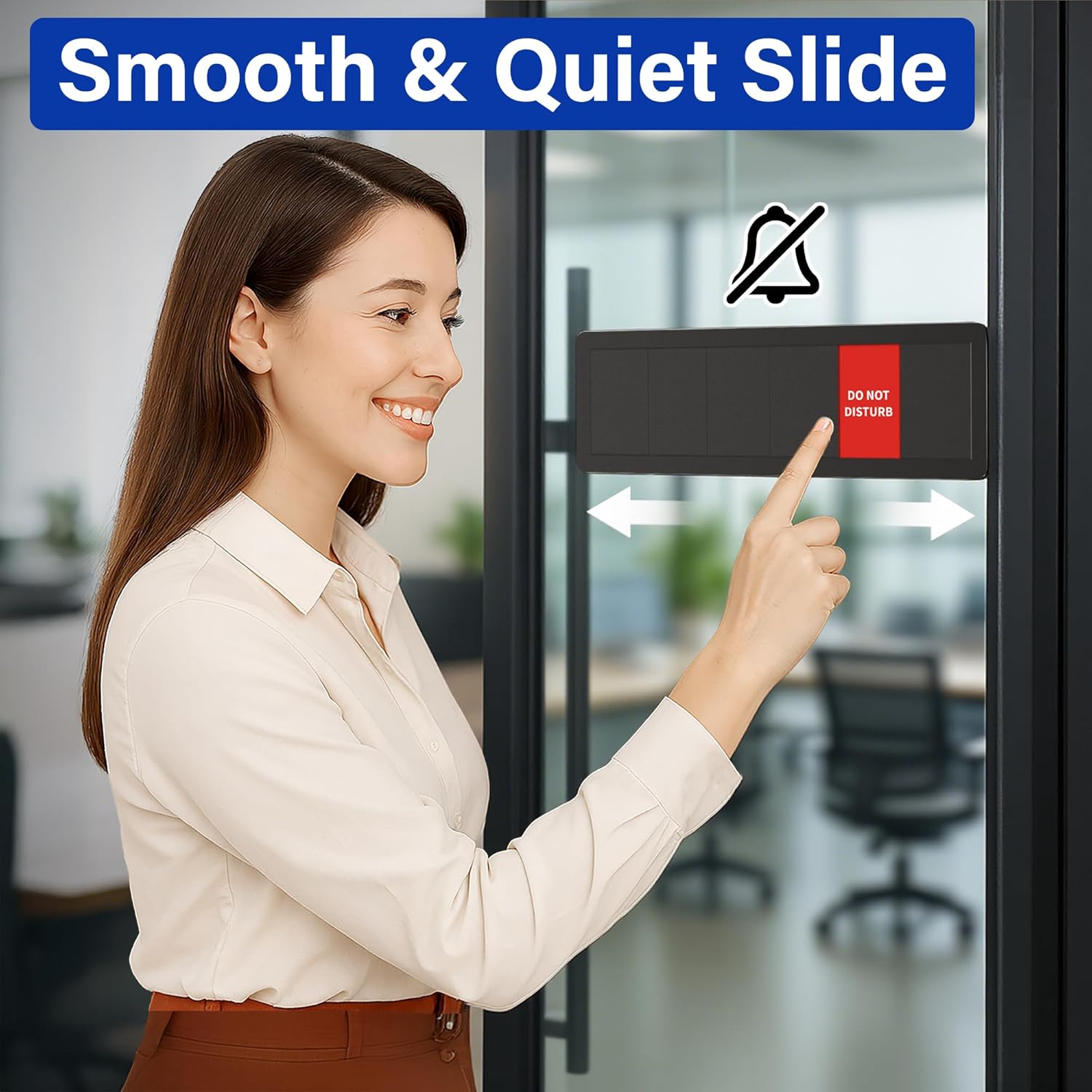 Office Door Signs with 6 Printed Status Options – Do Not Disturb, Out of Office, In a Meeting, Please Knock, Work from Home, Back Soon – Includes Custom Personalized Blank Sticker for Privacy Workspace or Studio Available and Away
