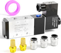 TAILONZ PNEUMATIC 1/2"NPT Solenoid Valve 4V410-15 AC110V Single Coil Pilot-Operated Electric 2 Position 5 Way Connection Type Junction Box