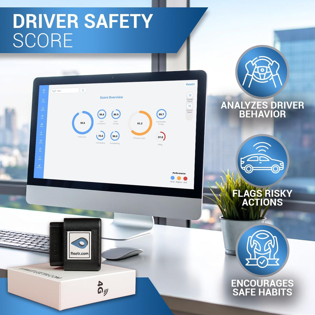 Car GPS Tracker with 4-Second Updates – OBD Plug-in Device for Cars, Trucks & Fleets – Real-Time Location, Driver Safety & Engine Alerts – Fleetr GPS (Service from $7.98/Month, No Contract)